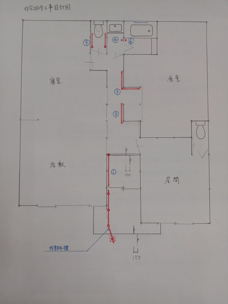 手摺取付工事①